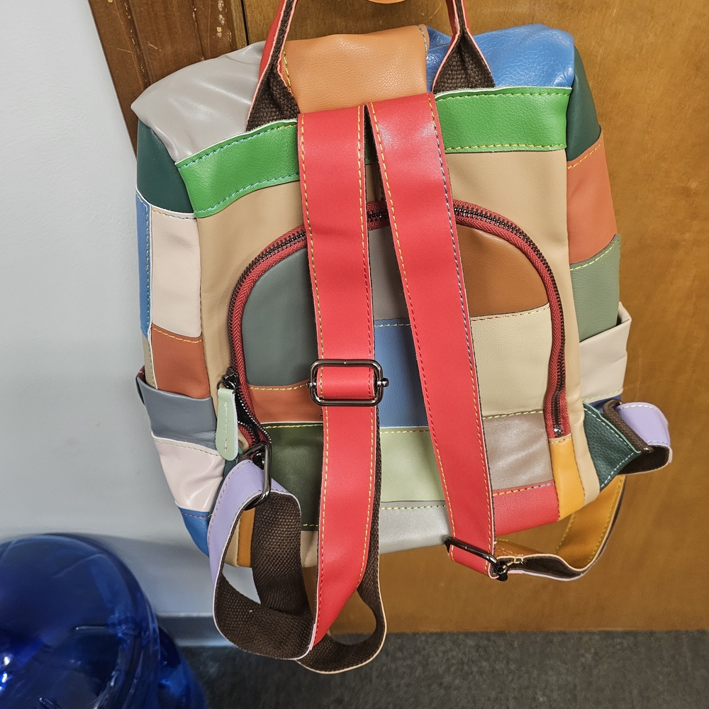 Colorful Patchwork Backpack - image 2